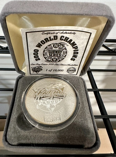 New York Yankees 2000 Subway Series Steiner 1 Oz Silver Coin 1 Of 10,000 W/ Coa