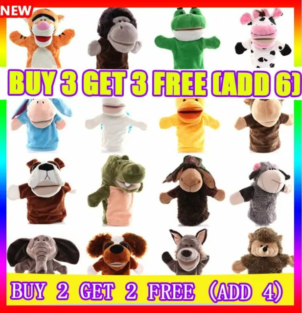 25 Styles Animal Hand Glove Puppet Soft Plush Puppets Kid Childrens Toy Funny UK