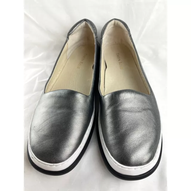 Taryn Rose Fressa Silver Leather Slip On Sneaker,  Women’s Size 10 Medium 2