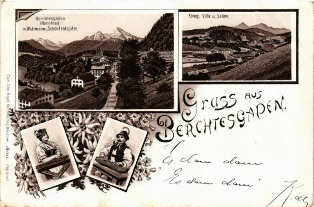 CPA AK greeting from BERCHTESGADEN LITHO GERMANY (869915)