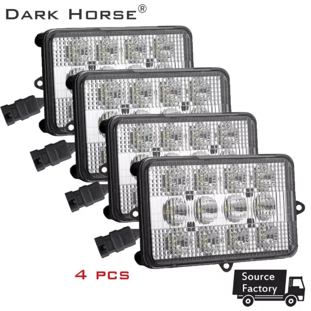 4X60W Rectangle LED Headlight For John Deere Combine LED Hood Light OEM AH159332