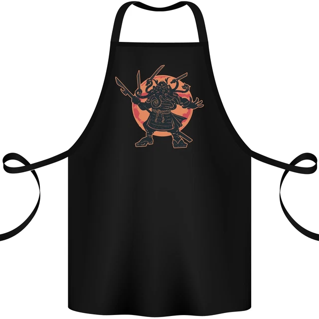 Samurai Cthulhu Kraken Cotton Apron 100% Organic