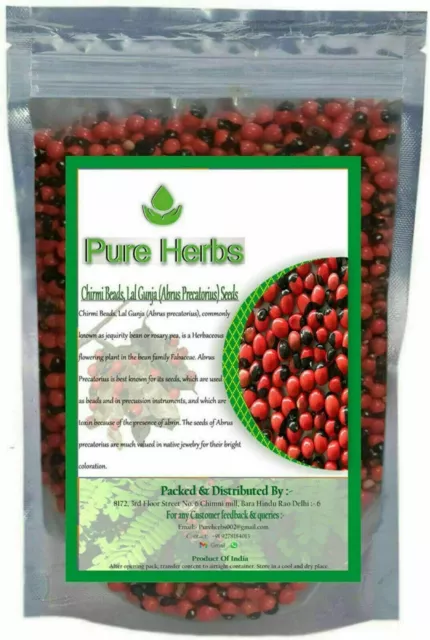 Pure Herbs Chirmi Beads Lal gunja Abrus Precatorius seeds