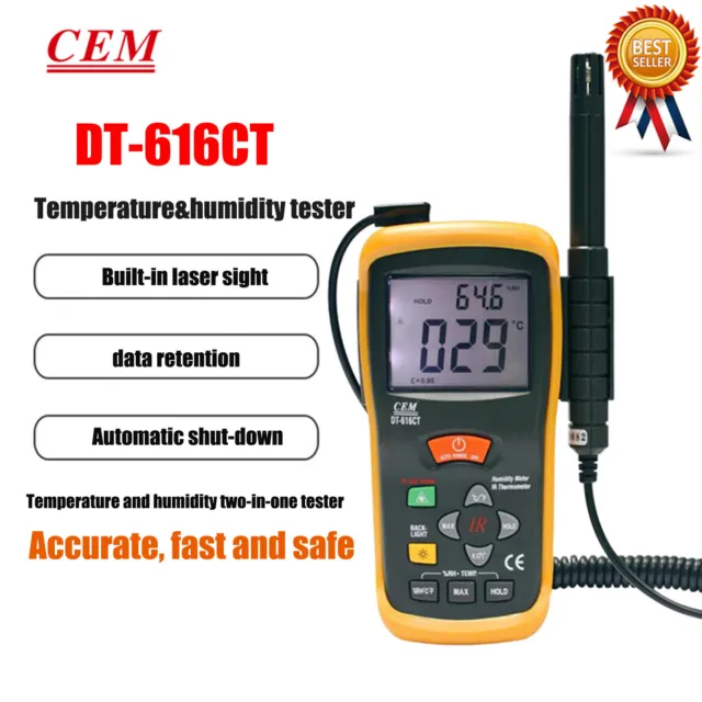 CEM DT-616CT Professional Handheld High Precision Humidity Temperature Meter ✦KD