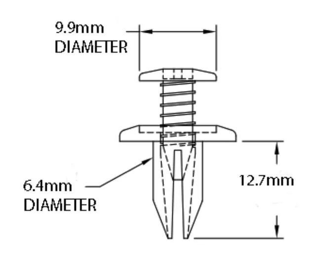 10x 6mm Plastique Poussoir Vis Rivet Tête de fourche Panel Clips pour Yamaha R1 2