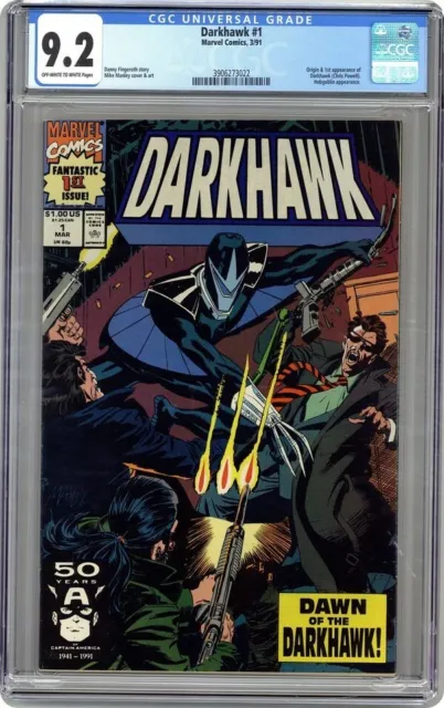 Darkhawk 1 Cgc 9.2 White Pages Origin And First Appearance Marvel Comic 1991