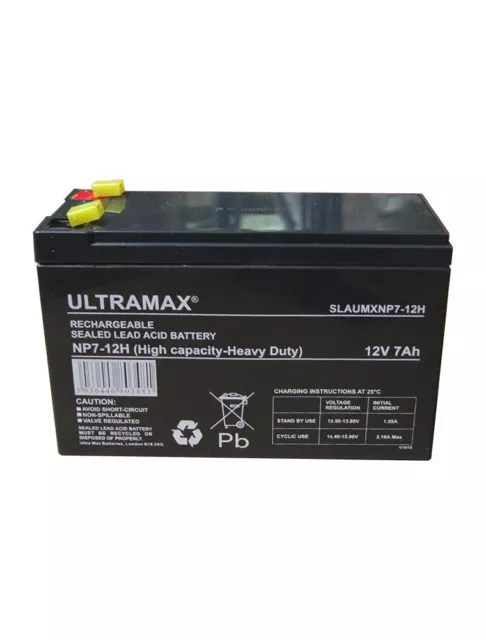 2 PACK | ULTRAMAX 12V 7Ah BAIT BOAT BATTERY | Waverunner, Viper, Lakestar