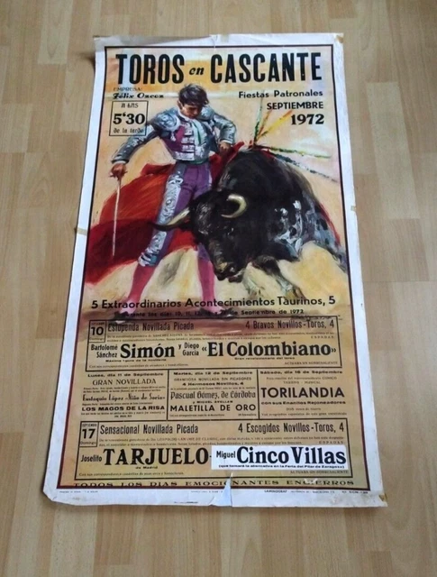 Orig. Event-Plakat, Stierkampf, Spanien, Old Poster, bullfight,  1972 