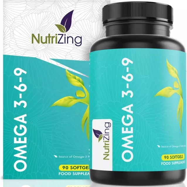 OMEGA 3 6 9 Triple Strength Fish Oil + Flaxseed Oil & Sunflower Oil ...