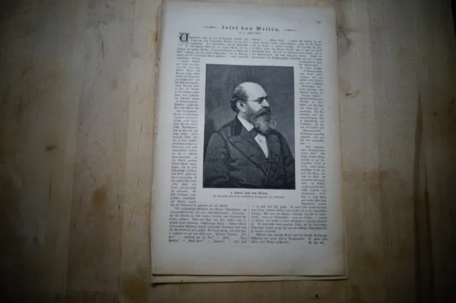 1889/90 Zeitungsdruck 125 / Josef von Weilen aus Tetin Wien