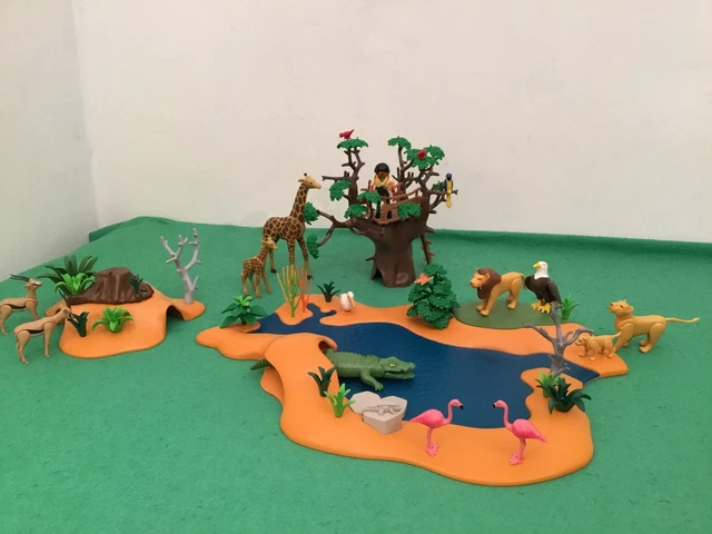 PLAYMOBIL WILD AFRICAN Savannah Watering Hole 4827 With Extras