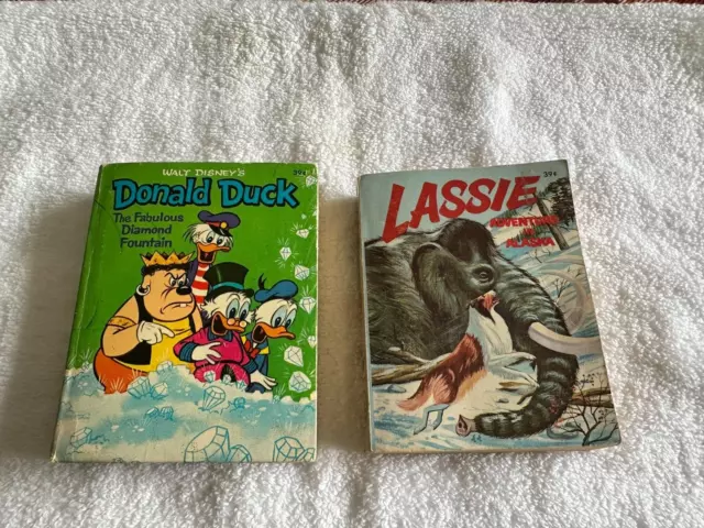 Vintage Whitman Big Little Book Lassie 5754 (soft) Donald Duck #9 (hard)