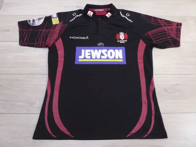 Gloucester Rugby Away Shirt 2011/2013 - Kooga Large L Jersey Top Black Blood D6E