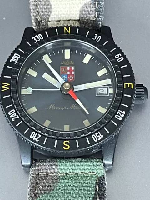 Marina Military ETA 2824 Vintage Automatic Diver 40 mm Compass Kompassuhr