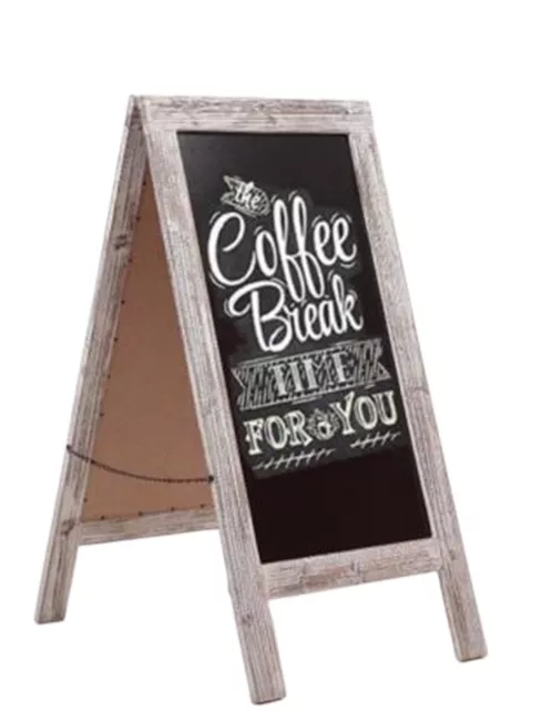 DIPAMKAR - Large Vintage Wooden A-Board Pavement Sign Chalk Board Sandwich Board