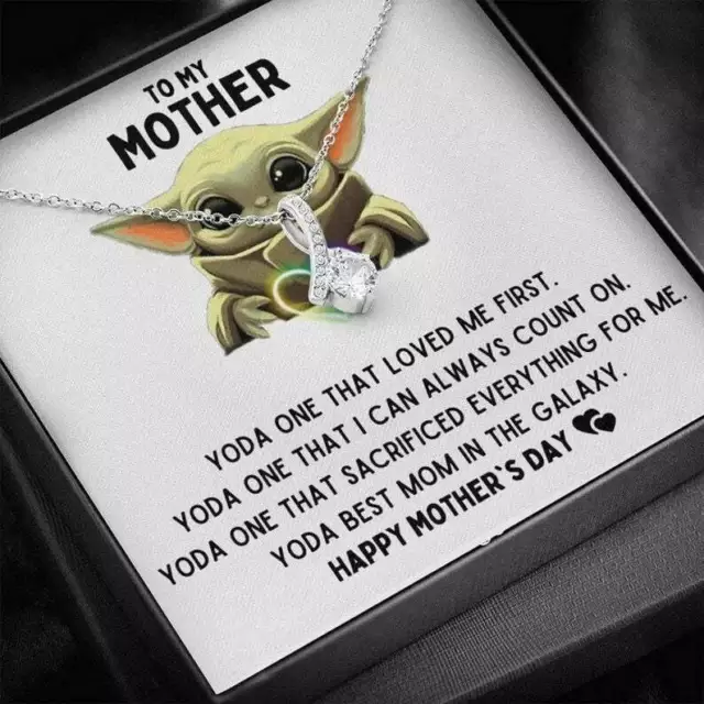 Mothers Day Gift Jewelry For Mom Baby Yoda Mom Gift Alluring Beauty Necklace