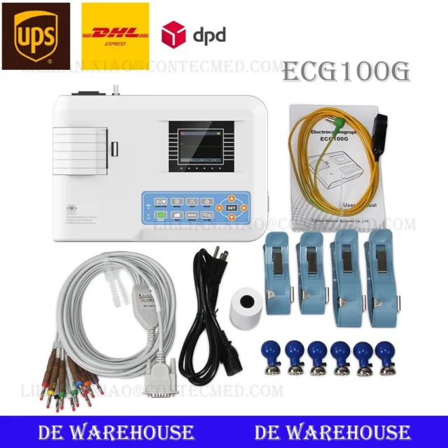 EKG100G Einkanal -Elektrokardiograph 12 Blei -EKG -Maschine single Channel ECG
