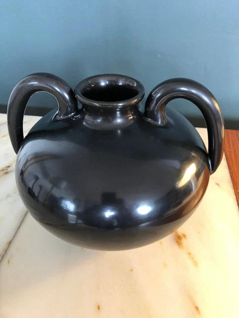 Vase Accolay années 50 noir satiné