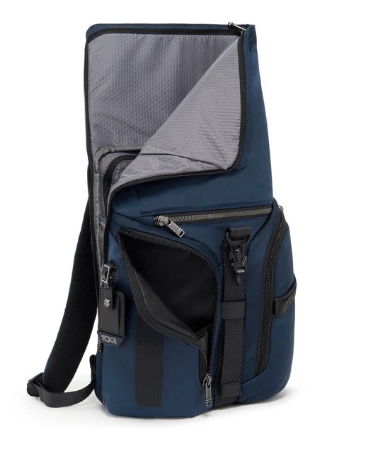 TUMI ALPHA BRAVO Logistics Flap Lid Backpack NAVY 0232759N MSRP $495 AUTHENTIC 2