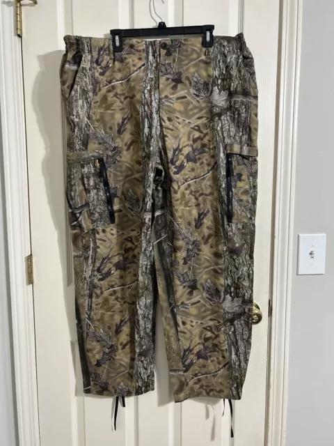 Longleaf Camo Hunting Pants Mens XL 40x30 Green Brown Drawstring Ankles Cotton