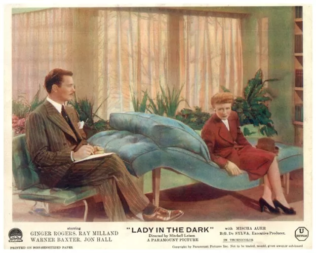 Lady In The Dark Original Lobby Card 1944 Ginger Rogers Ray Milland Jon Hall