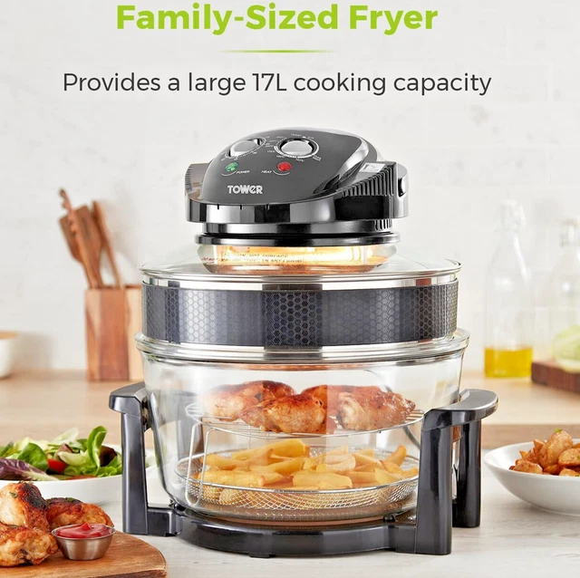 TOWER 17L AIRWAVE Low Fat Air Fryer Oil Free Healthy Halogen Cooker