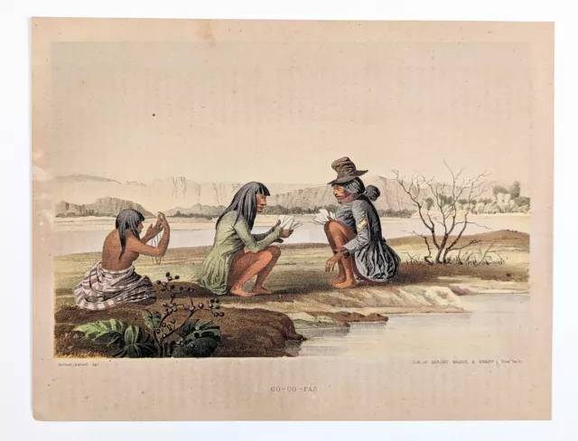 1857 Arizona Yuma Indians Lithograph Native American Southwestern Colorado River
