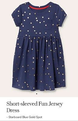 Gorgeous Mini Boden Christmas Party Dress With Gold Spots 3-4 Years Bnwt Rrp £21