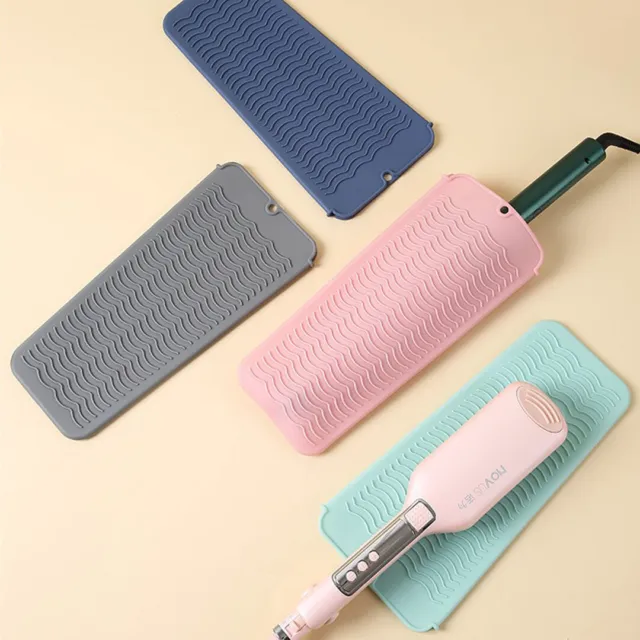 Silicone Heat Pad Hair Straightener Curler Insulation Mat Styling Tool Bag Case