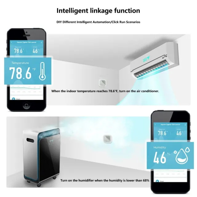 ZigBee Sensori di umidità temperatura intelligenti confezione da 2 per monitoraggio controllato app