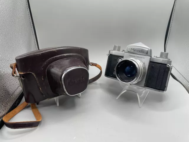 Vintage MIRANDA "T" 35mm SLR Film Camera w/ 1.9 50mm Soligor Lens & Leather Case