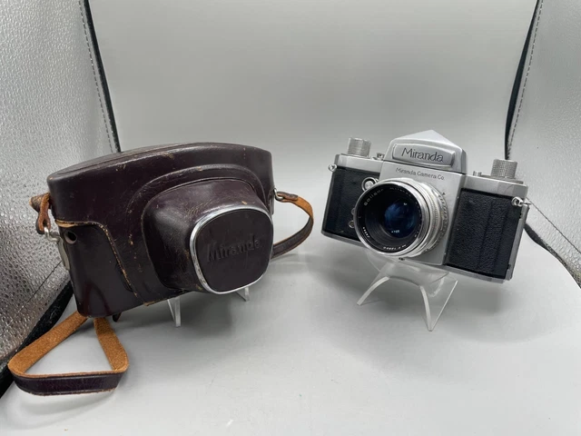 Vintage MIRANDA "T" 35mm SLR Film Camera w/ 1.9 50mm Soligor Lens & Leather Case