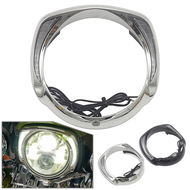 LED HEADLIGHT BEZEL Visor Trim Ring For Harley Touring 2014+ £65.15