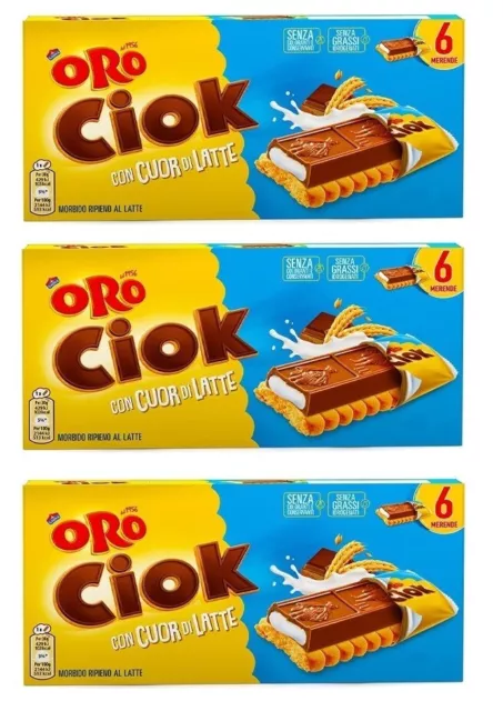 3x Oro Ciok Cuore Latte Kekse mit Milchschokolade, gefüllt mit Milchcreme 120g