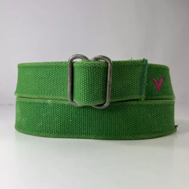 American Eagle Green Cotton Web Belt - Women's Size 34