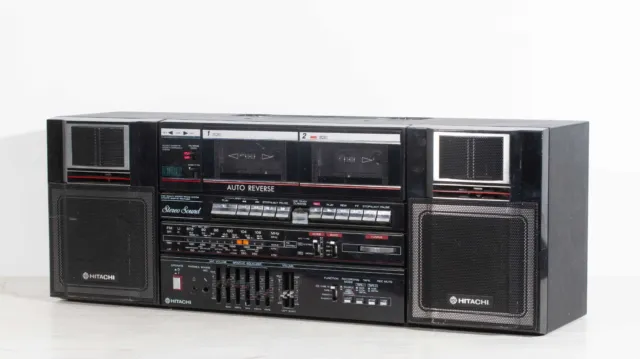 Hitachi Trk-W550E Ghettoblaster Boombox Radio Vintage