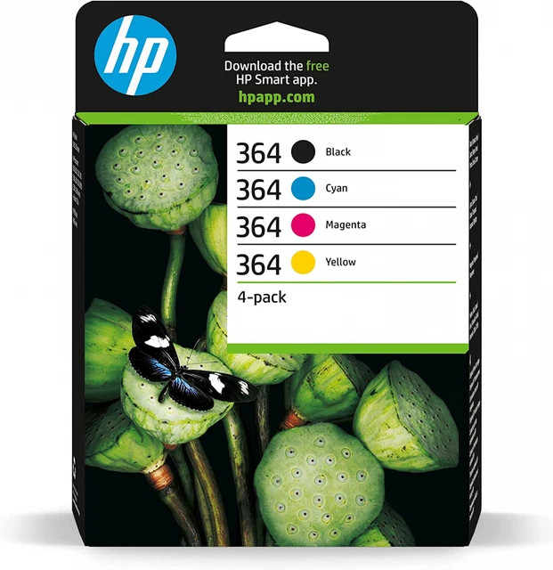 HP 364 CMYK, confezione da 4 cartucce di inchiostro, Standard, 4 Colori