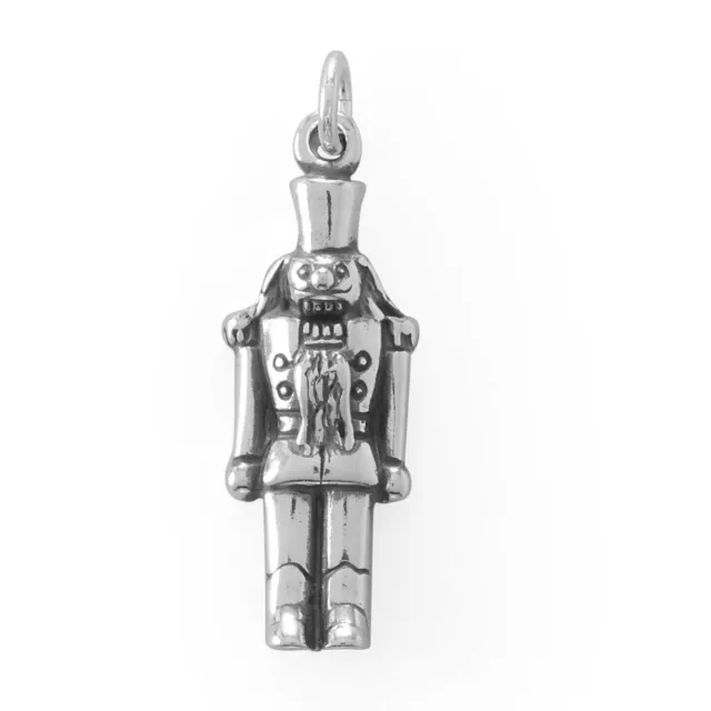 Cute Nutcracker Charm Pendant Mens Bikers Fashion Jewelry 14K White Gold Finish