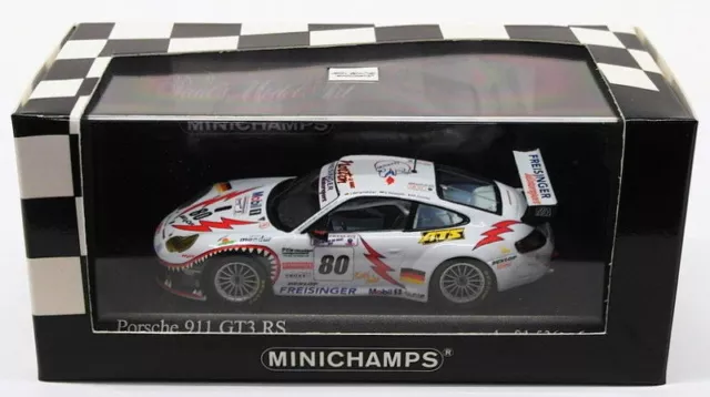 Minichamps 1/43 Scale Model Car 400 026980 - Porsche 911 GT3 RS Le Mans 24h 2002