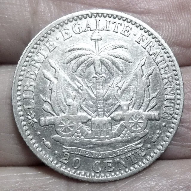 HAITI - 20 Centimes 1894-A - Silver - EXCELLENT - NO RESERVE