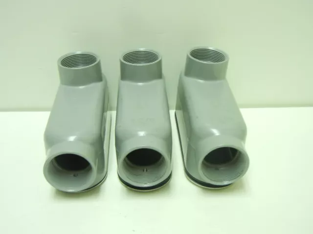 (3) Cooper Crouse Hinds Lb55-Cgn New 1-1/2" Lb Conduit Body With Cover Lb55Cgn