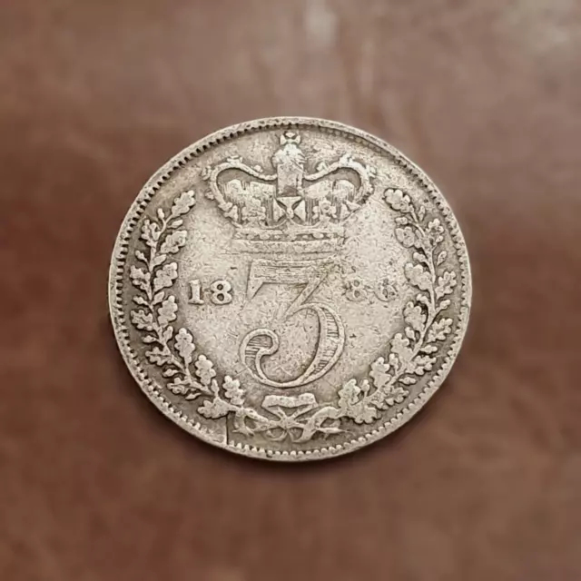 1886 Queen Victoria Young Head 0.925 Silver Threepence