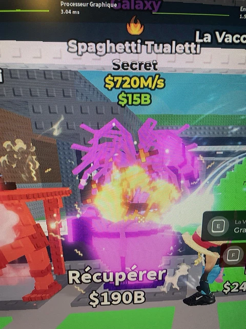 Steal A Brainrot - Spaghetti Tualetti 720M/S - Jeu Roblox (neuf)