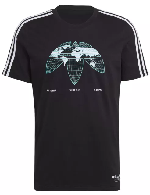 adidas Originals Herren T-Shirt Streetwear Grafik United Trefoil Logo schwarz