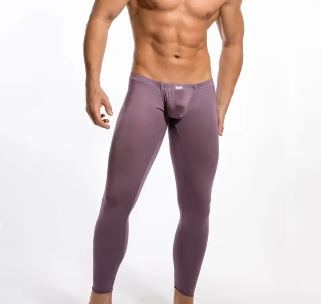 N2N BODYWEAR MEN'S Rayon Spandex Long John Tights Size L Lilac Purple - NWT  $50.00 - PicClick