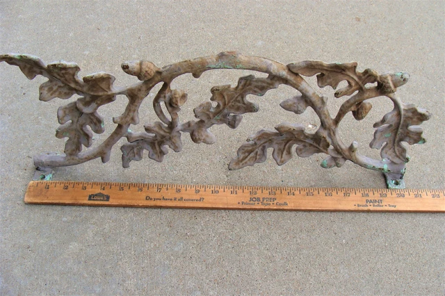 Cast Iron Oak Leaf Acorn 20" 3/4's X 8 Top Rail Mout Bracket - Salvaged Original