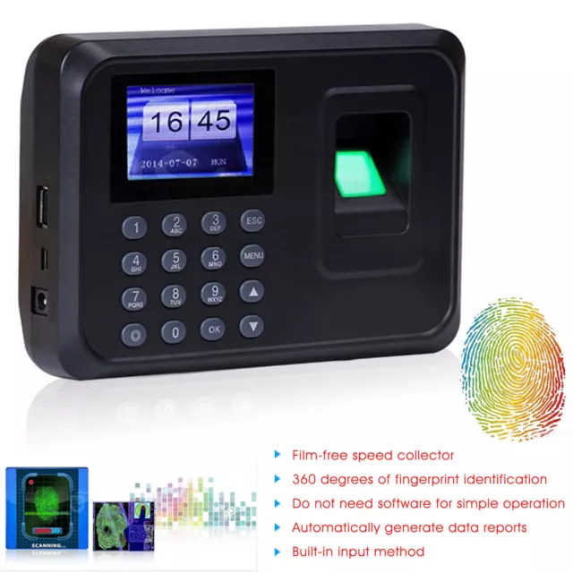 Clocking in Time Recorder Attendance Machine Fingerprint ID Card Password clock