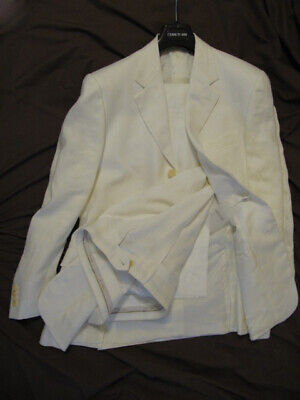 New Cerruti 1881 White Linen Single Breasted 2 Piece Suit 40/32  Bnwt