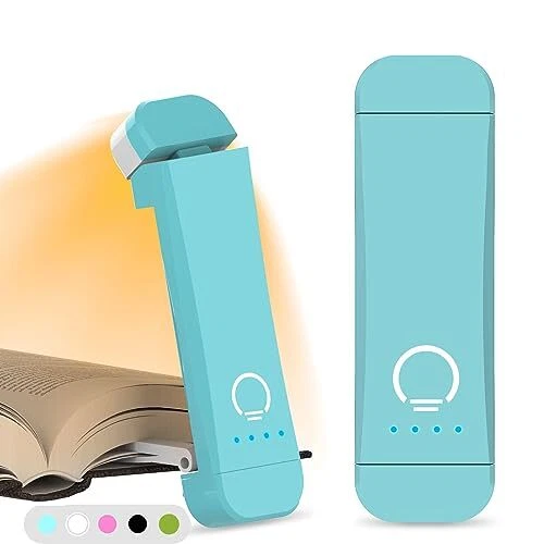 Lámpara de libro con clip recargable para leer luz de marcador portátil