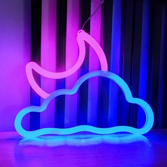 Led Neo Shape. Sign MOON SHAPED NEON Signs LED Light,Atmosphere Lighting for Wall,Night ...